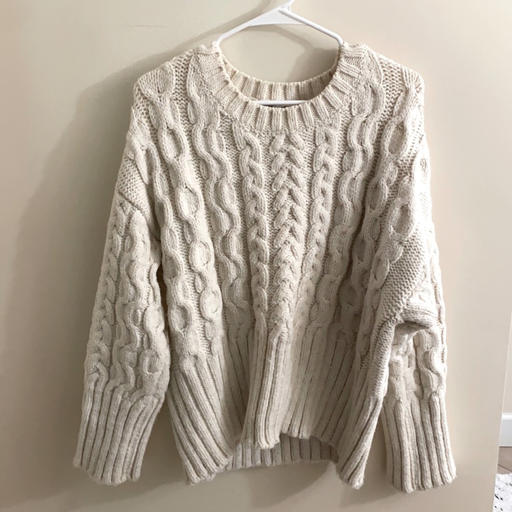 Zara Cream Cable Sweater